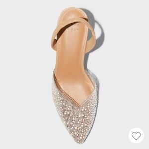 A New Day Tan and Silver Embellished Heels